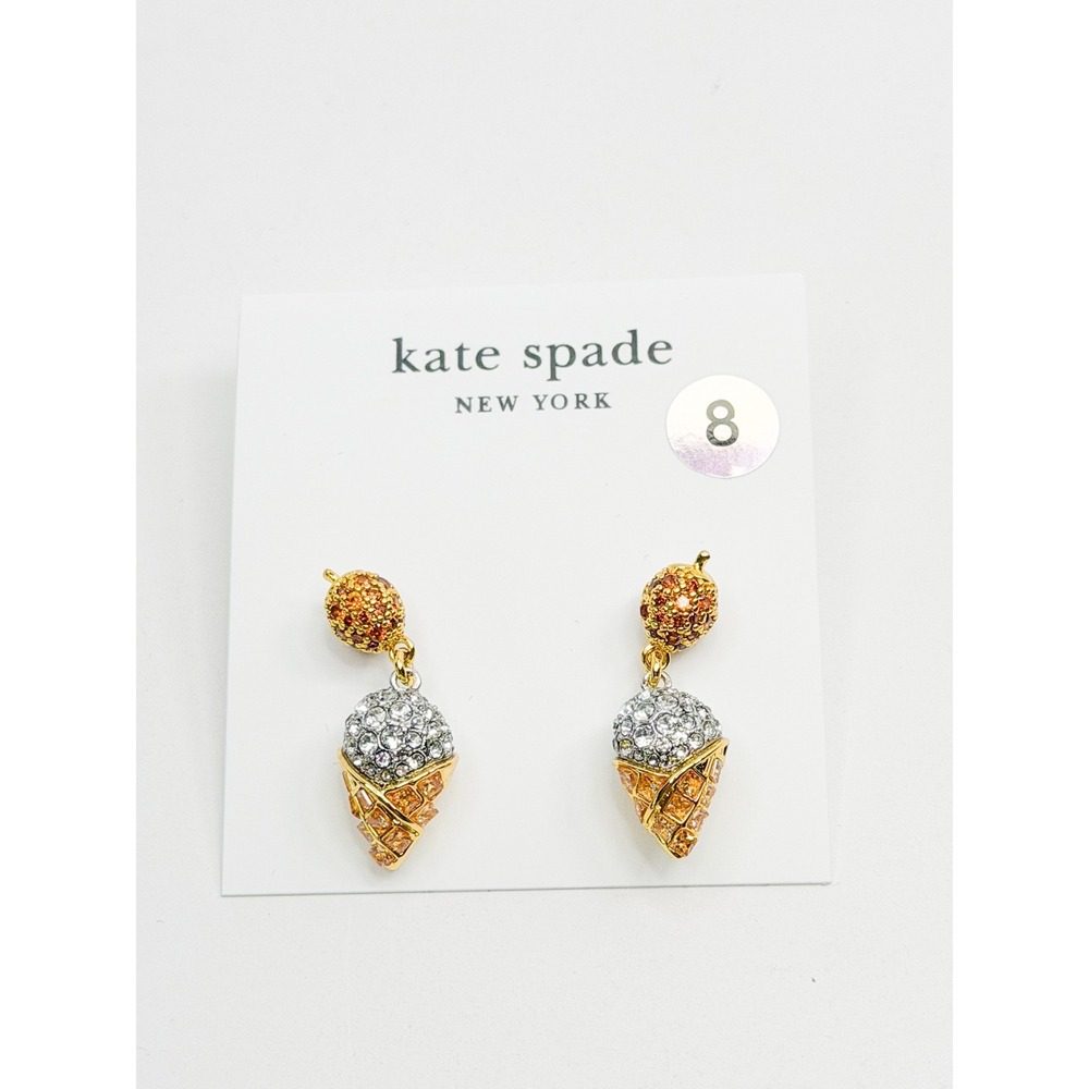 Kate Spade New York "What A Snack" Pavé Ice Cream Drop Earrings NWT Novelty Cute